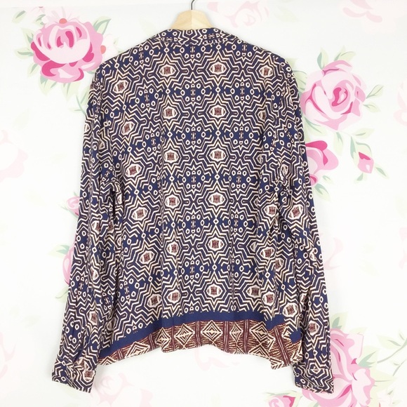 Somedays Lovin Day Tripper Geometric Boho V Neckline Blouse S - Picture 6 of 6